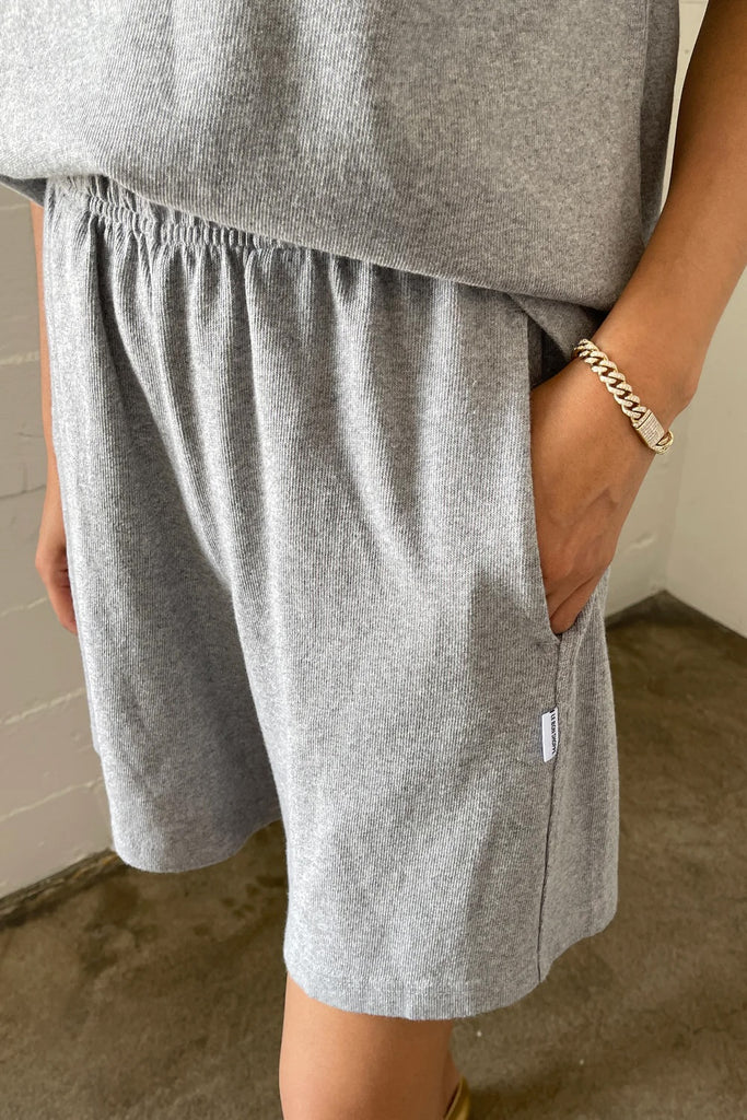 Flared Basketball Shorts (Heather Grey) by Le Bon Shoppe