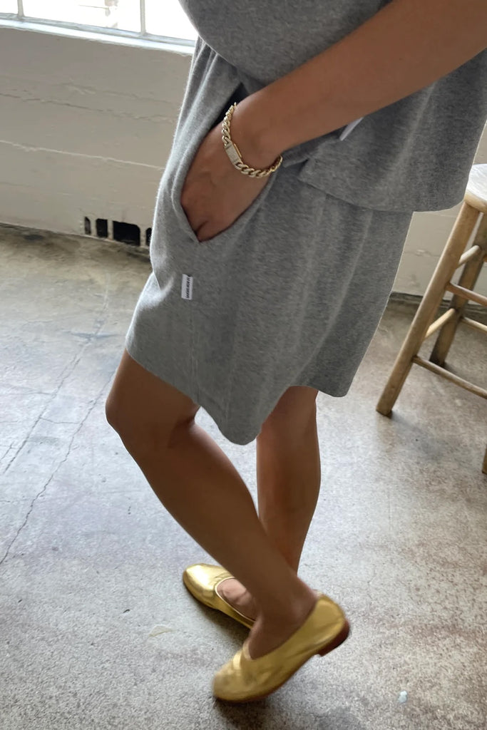 Flared Basketball Shorts (Heather Grey) by Le Bon Shoppe