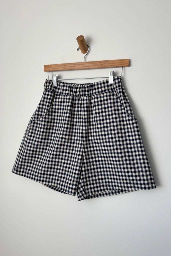 City Shorts (Navy Gingham) by Le Bon Shoppe