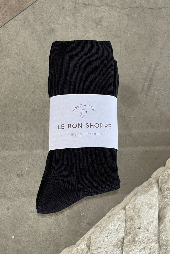 Crisp Step Socks (Black) by Le Bon Shoppe