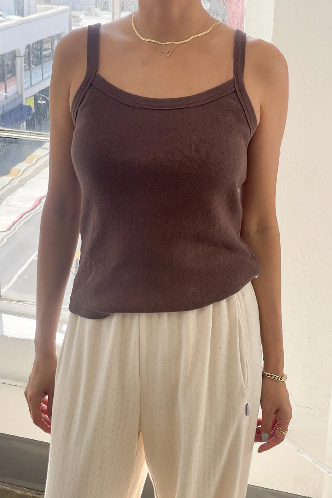Pointelle Eve Cami (Chocolate) by Le Bon Shoppe