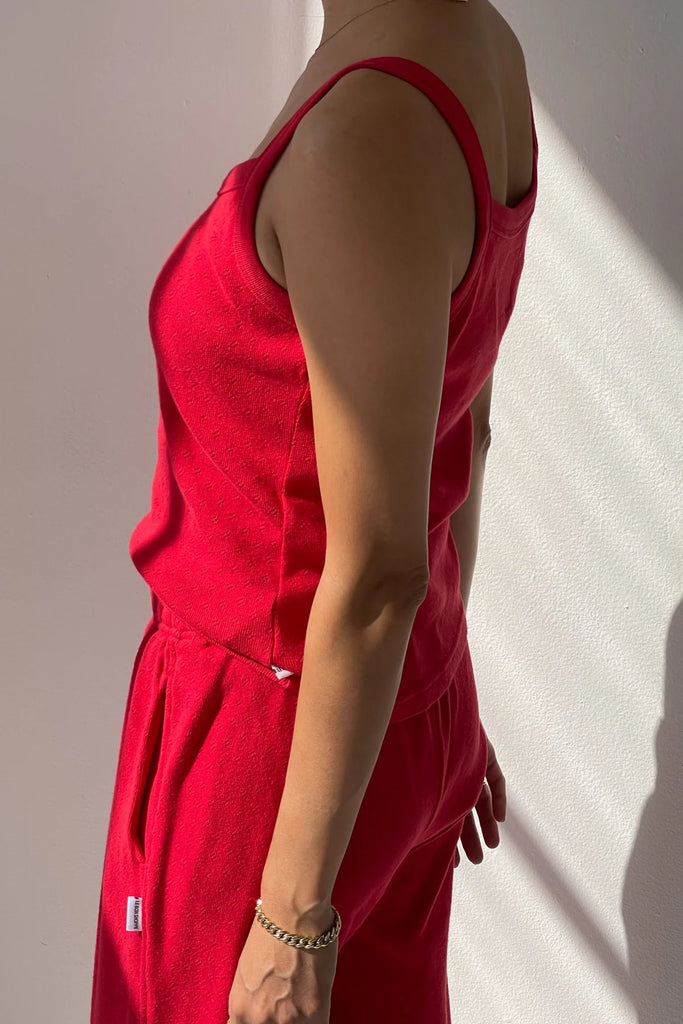 Pointelle Eve Cami (Red Apple) by Le Bon Shoppe