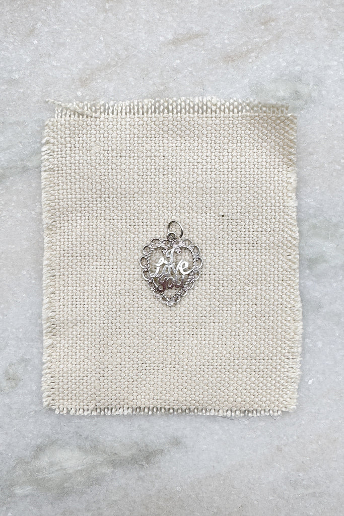 Vintage Sterling Silver Charm (I Love You Cursive Heart) by Yo Vintage Jewelry