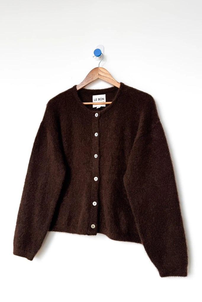 Leila Mohair Cardigan (Cocoa Bean) by Le Bon Shoppe