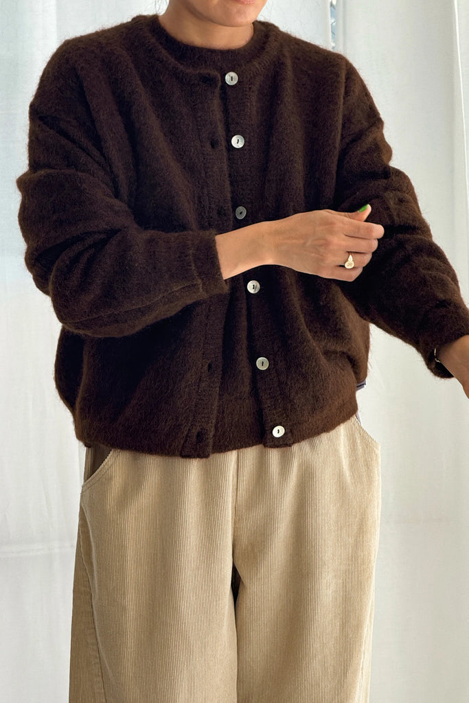 Leila Mohair Cardigan (Cocoa Bean) by Le Bon Shoppe