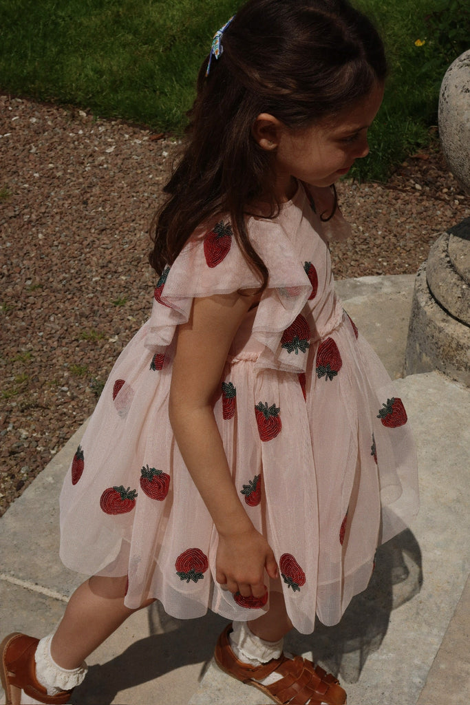 Yvonne Frill Dress (Strawberry) by Konges Slojd