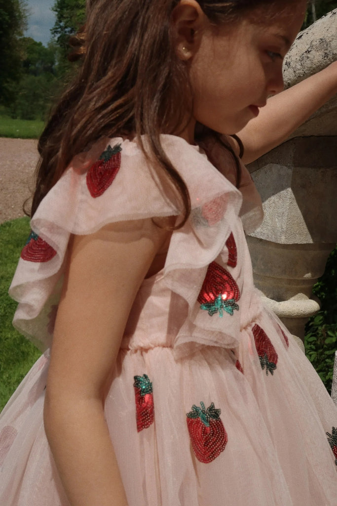 Yvonne Frill Dress (Strawberry) by Konges Slojd