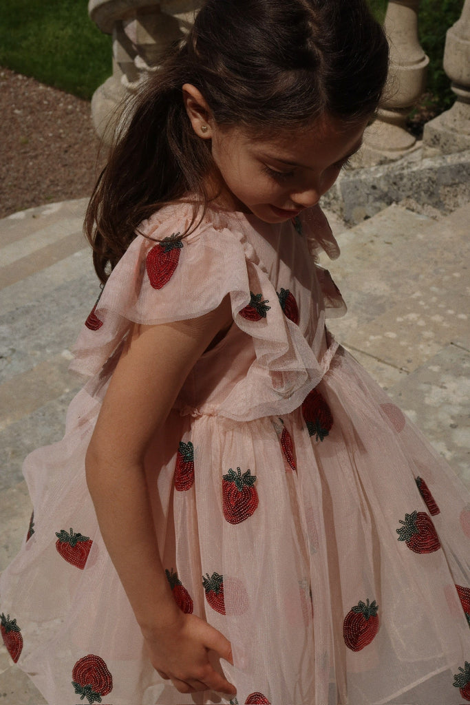 Yvonne Frill Dress (Strawberry) by Konges Slojd