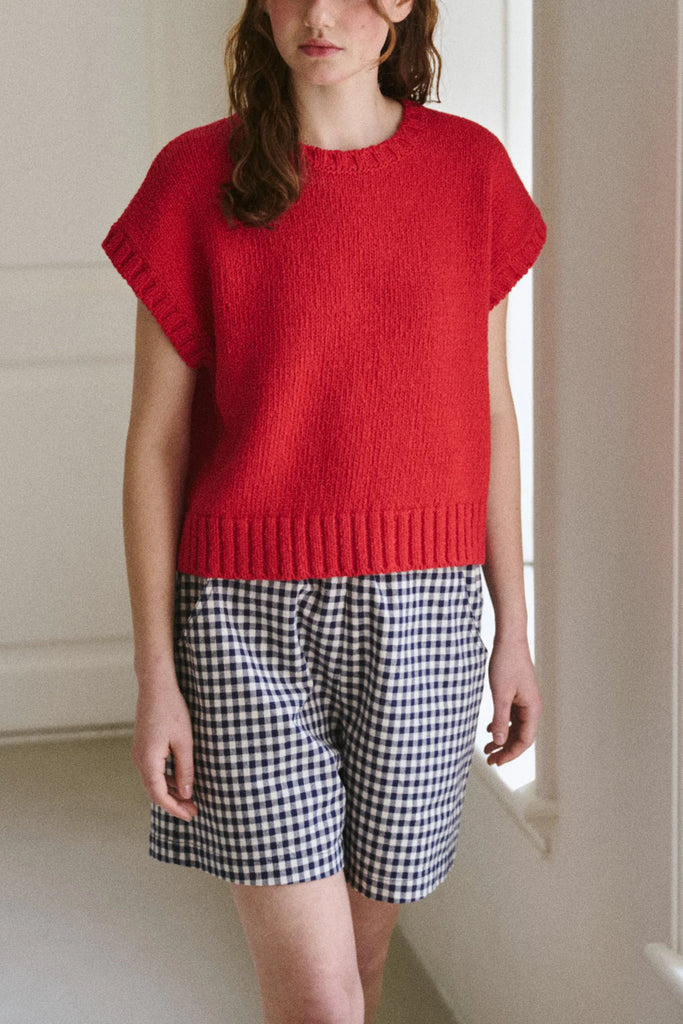 City Shorts (Navy Gingham) by Le Bon Shoppe