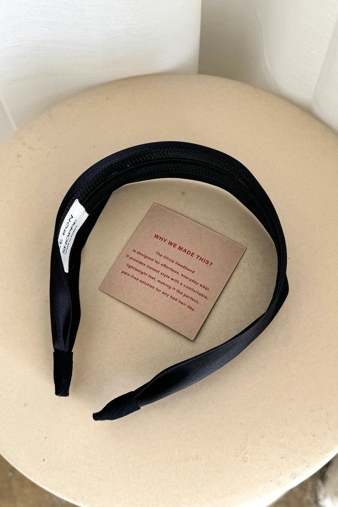 Olivia Headband (Ebony) by Le Bon Shoppe