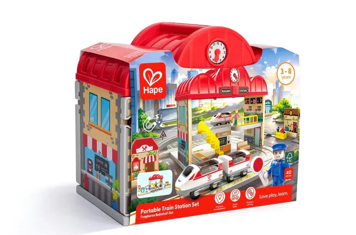 Portable Train Station Set by Hape