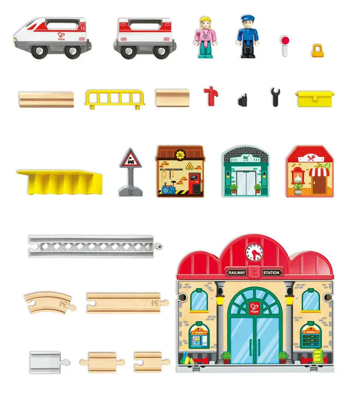 Portable Train Station Set by Hape
