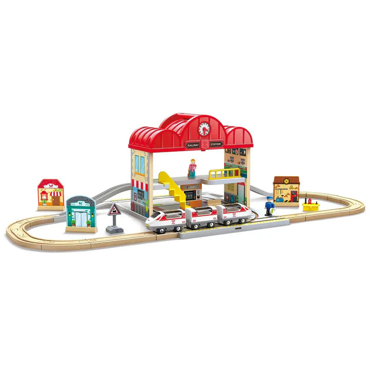 Portable Train Station Set by Hape