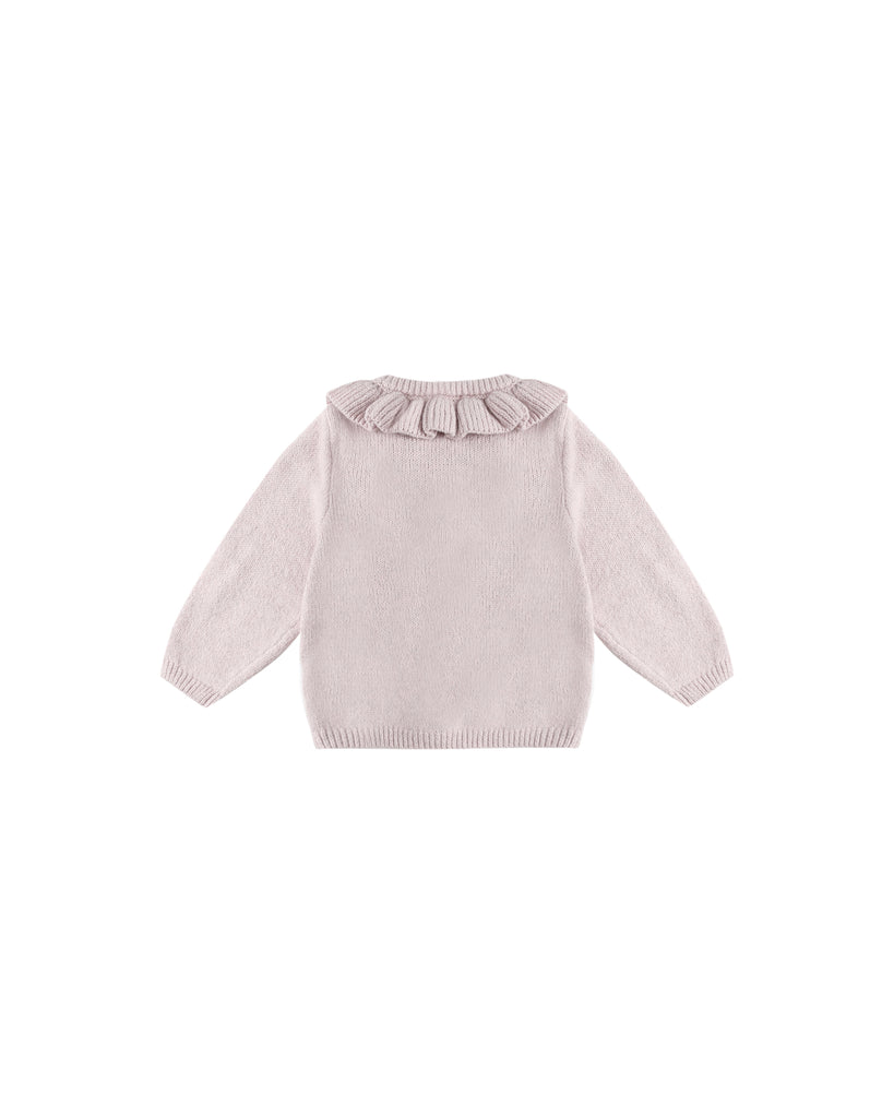 Ruffle Collar Cardigan (Lilac) by Quincy Mae