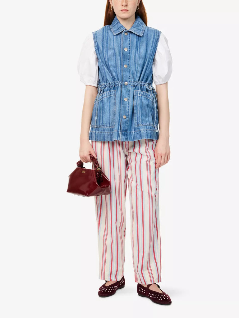 Hera Oversized Gilet (Laser Stripe) by Damson Madder