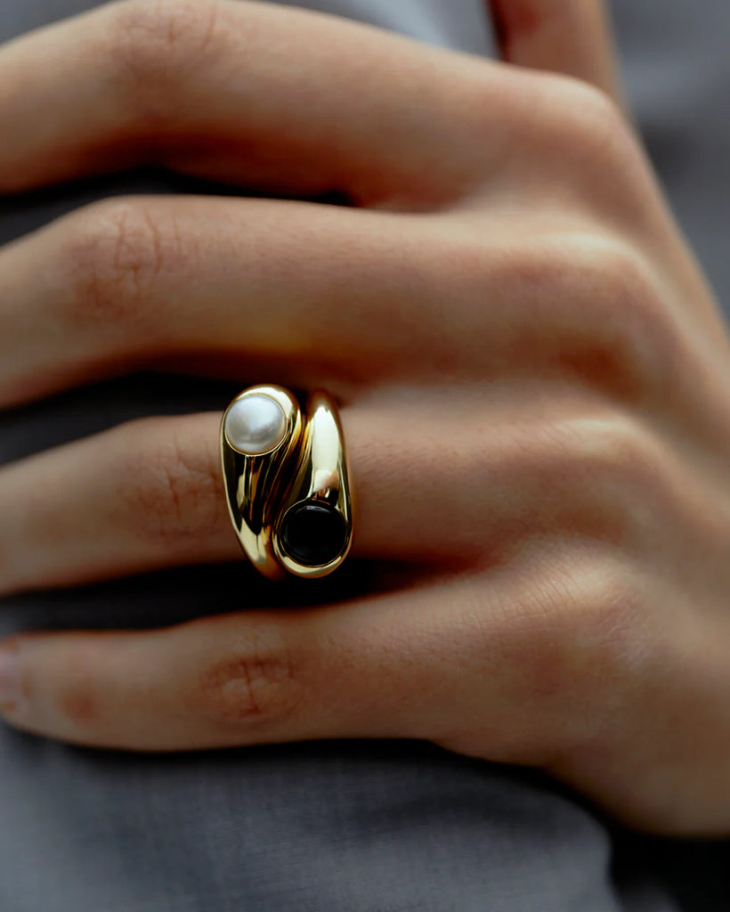 Dualism Freshwater Pearl Ring (Gold) by RAGBAG