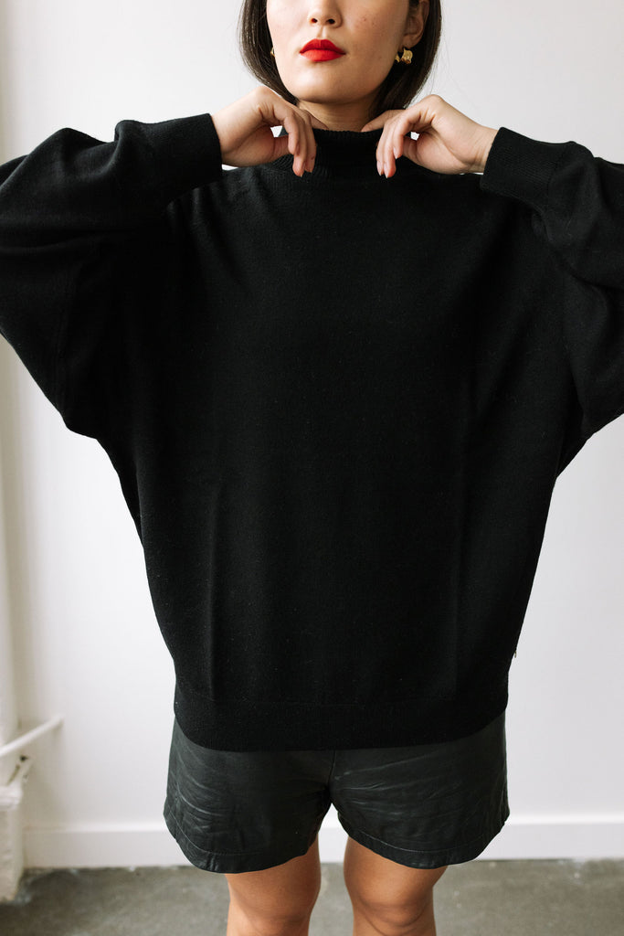 Merino Wool Sweater (Black) by ottod'Ame