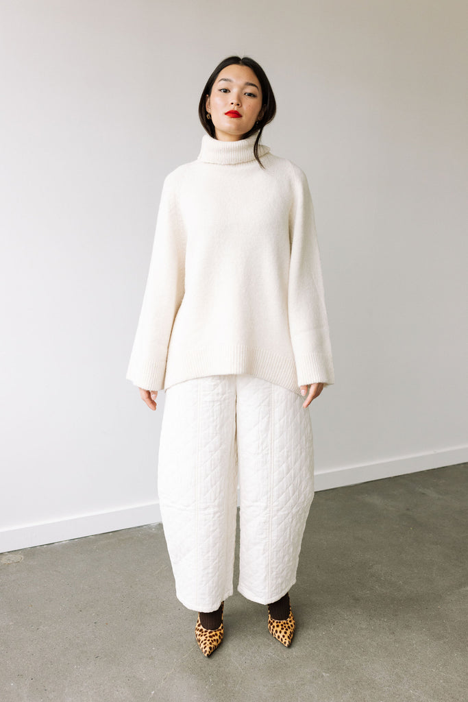 Alpaca and Wool Blend Sweater (Ecru) by ottod'Ame