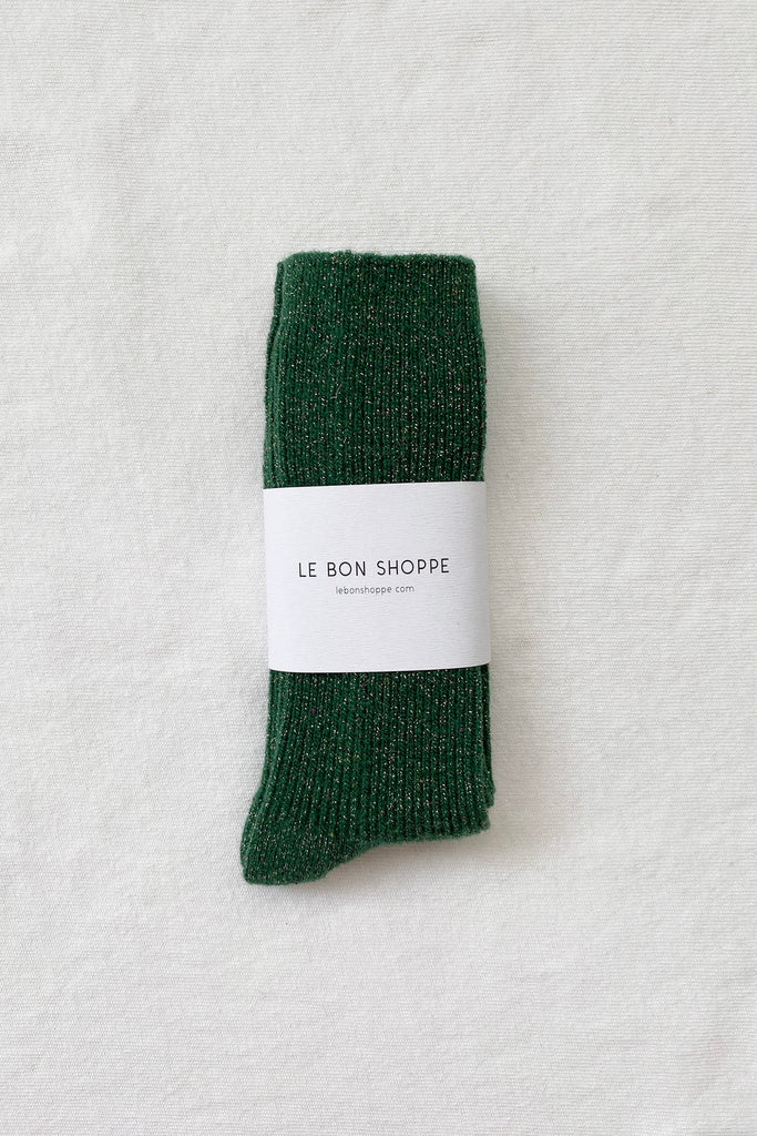 Winter Sparkle Socks (Evergreen) by Le Bon Shoppe