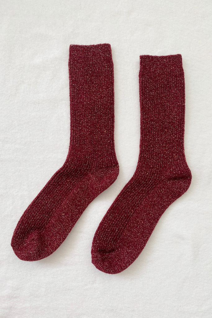 Winter Sparkle Socks (Wine) by Le Bon Shoppe
