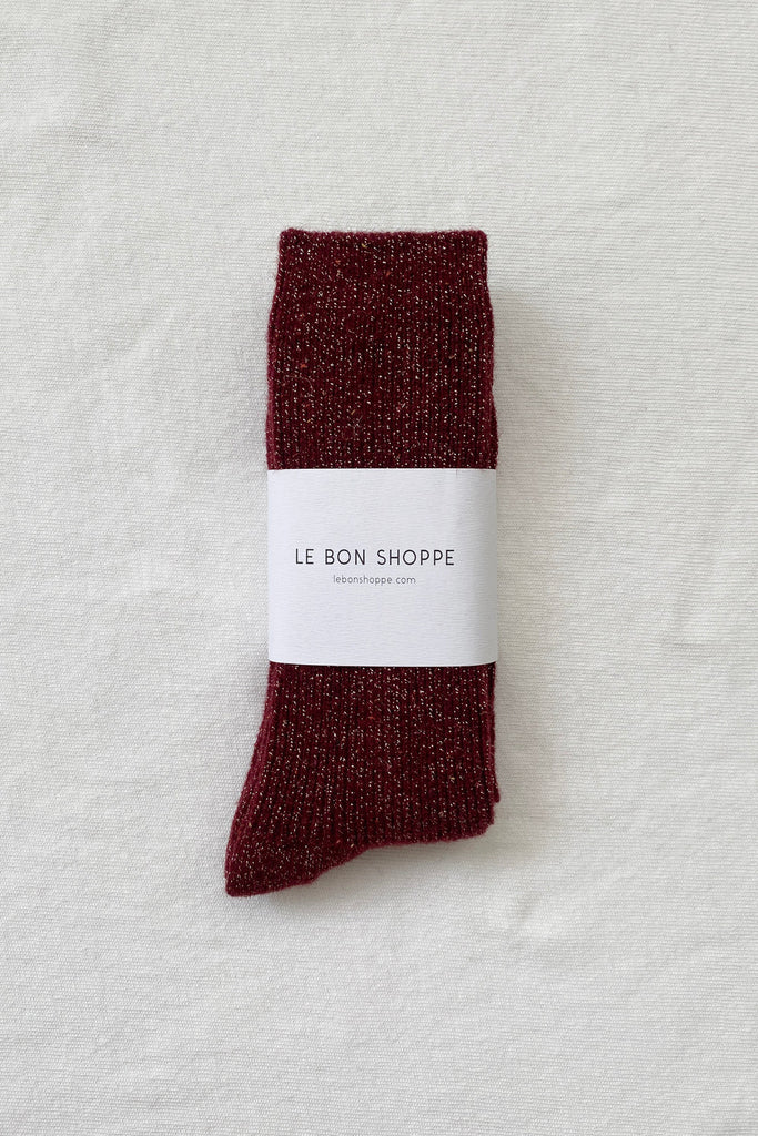 Winter Sparkle Socks (Wine) by Le Bon Shoppe