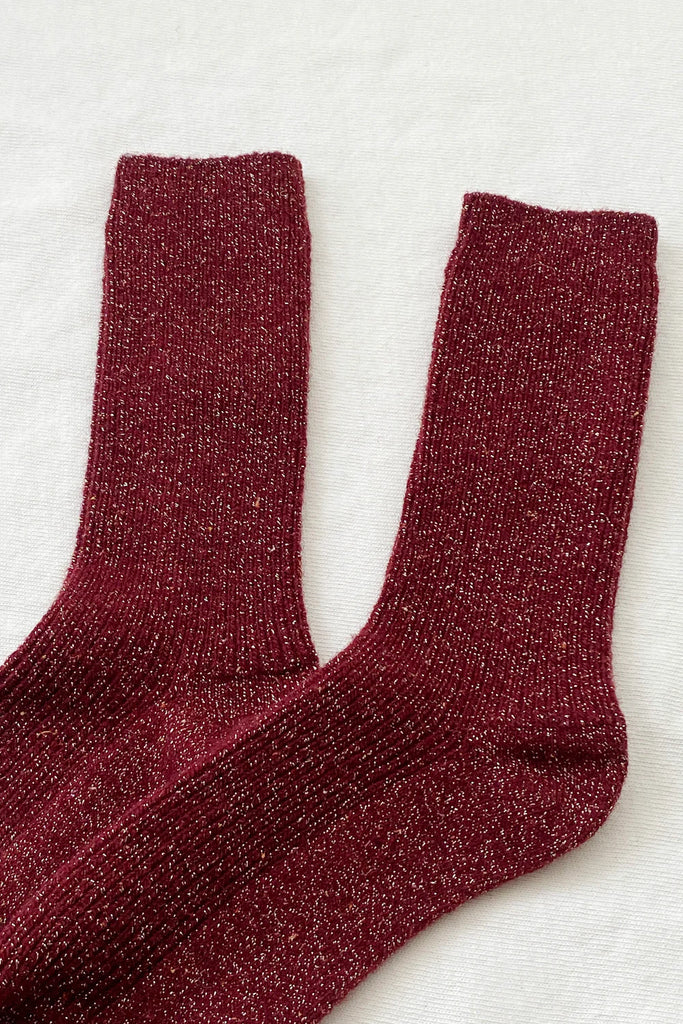Winter Sparkle Socks (Wine) by Le Bon Shoppe