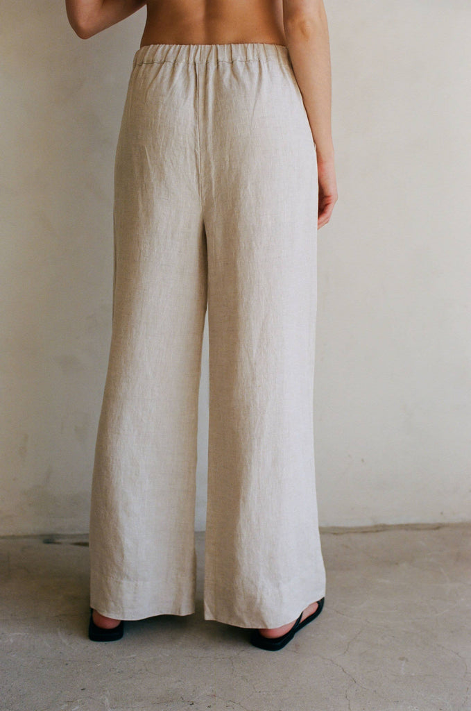 Woven Wide Leg Pants (Linen) by a.ren