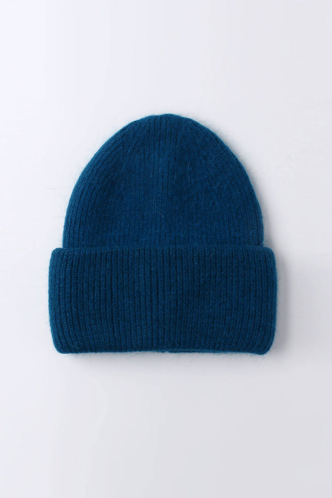 Angora Beanie Hat (Peacock Blue) by The Yo Store