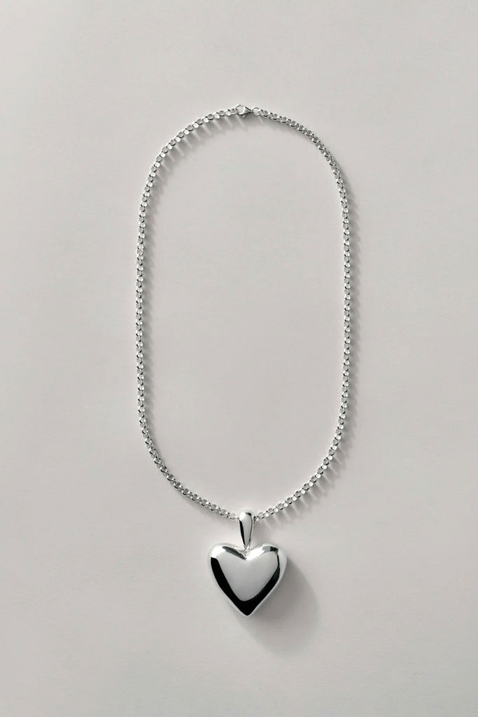 XLarge Voluptuous Heart Necklace (Silver) by Annika Inez