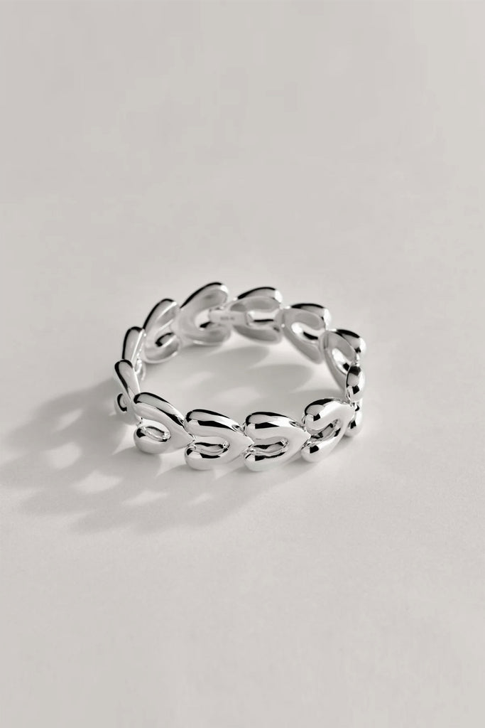 Large Heart Link Bracelet (Silver) by Annika Inez