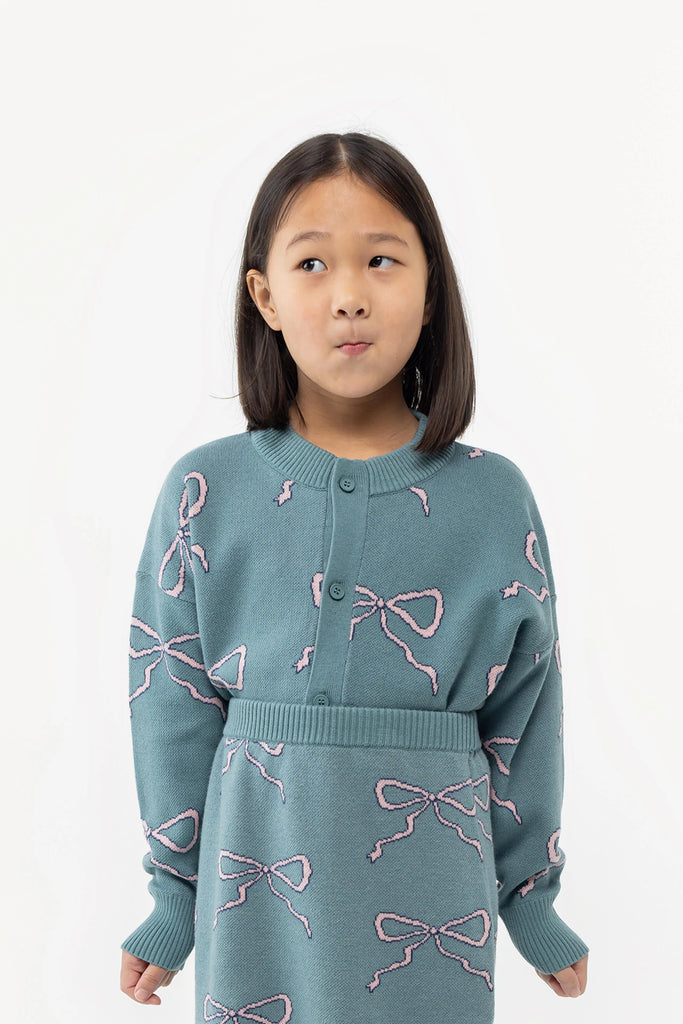 Bow Mockneck Cardigan (Kids) by Tiny Cottons