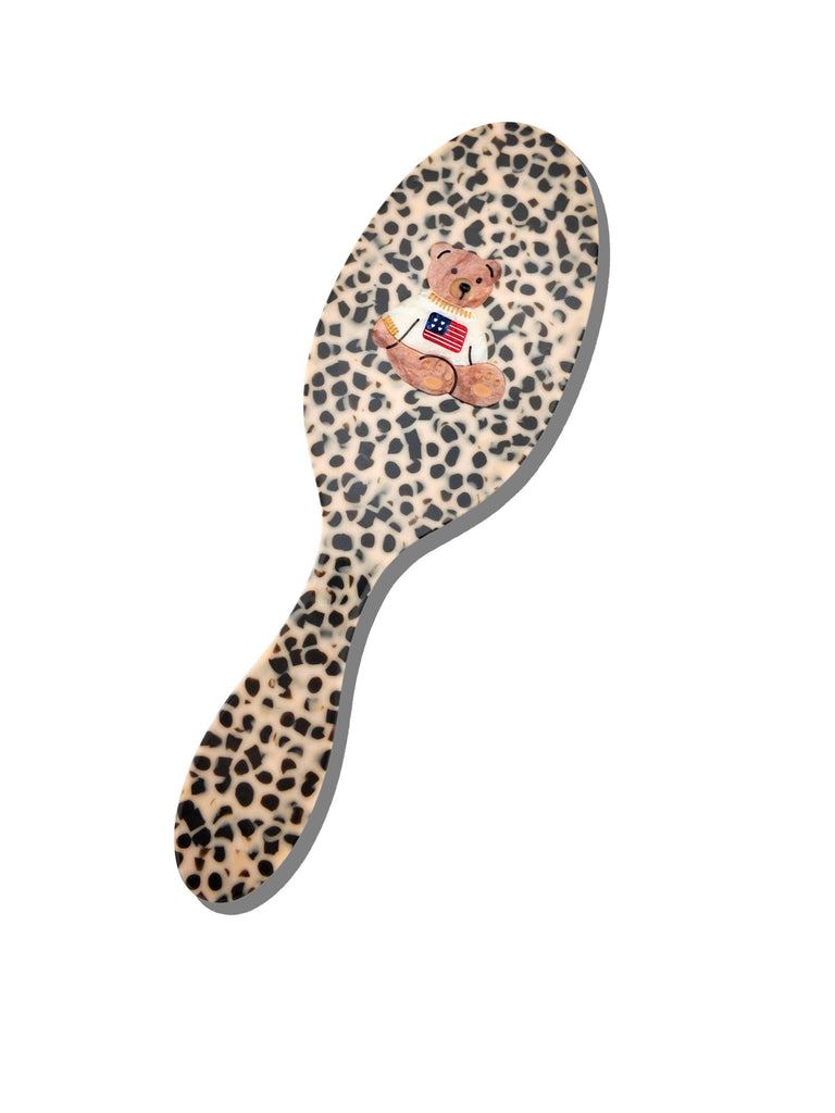 Hand-painted Americana Teddy Hair Day Brush by Solar Eclipse