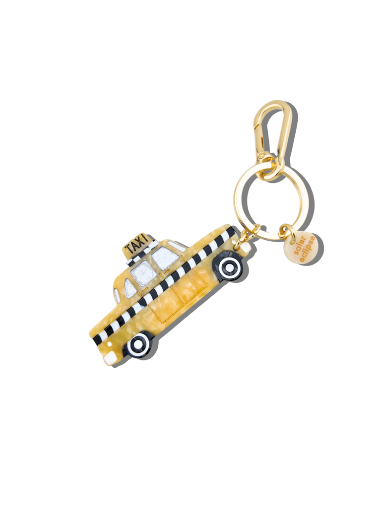 Hand-painted Taxicab Bag Charm & Keychain | Eco-Friendly by Solar Eclipse