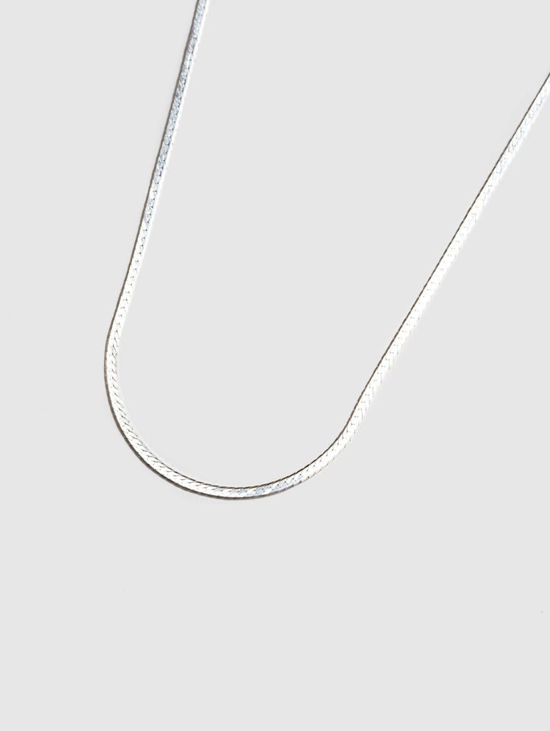 Thin Herringbone Chain (Silver) by Wolf Circus