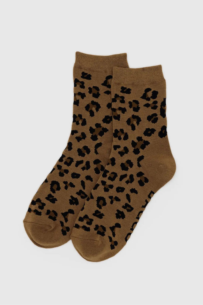 Crew Socks (Dark Leopard) by Baggu