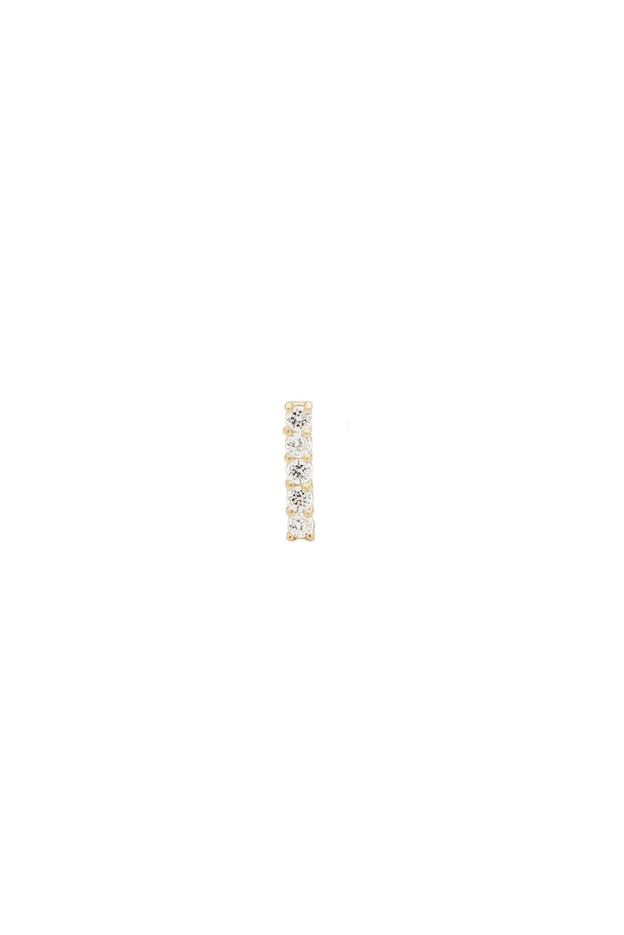 CZ Bar Stud (Solid Gold) by Ofina Jewelry