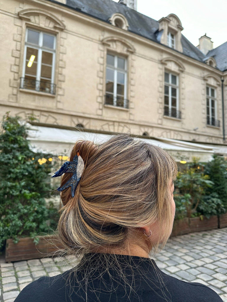 Hand-painted Swallow Bird Claw Hair Clip | Eco-Friendly by Solar Eclipse