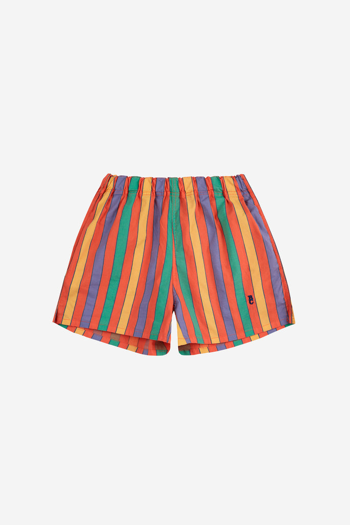 Multicolor Stripes Woven Shorts (Kids) by Bobo Choses