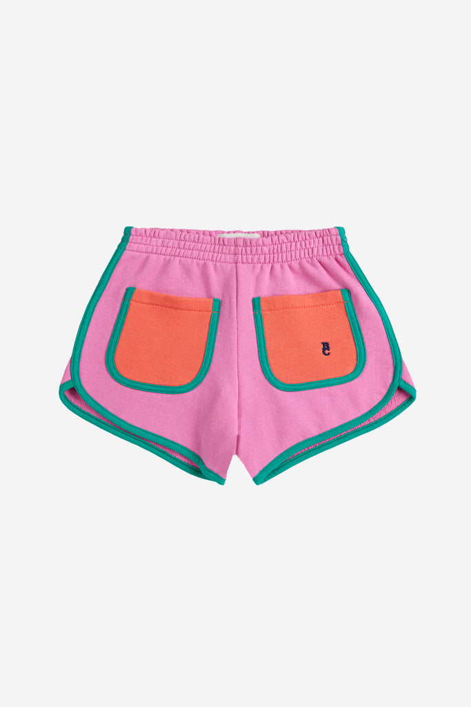 Pink Color Block Shorts (Kids) by Bobo Choses