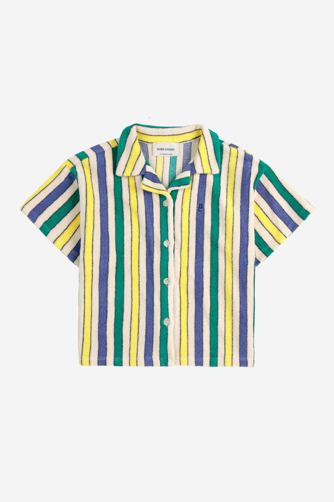 Multicolor Stripes Terry Cloth Shirt (Kids) by Bobo Choses