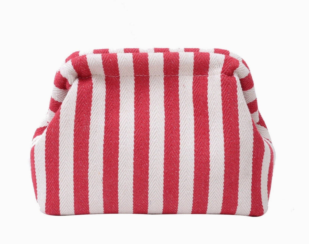 Striped Makeup Pouch (Red) by Fodory