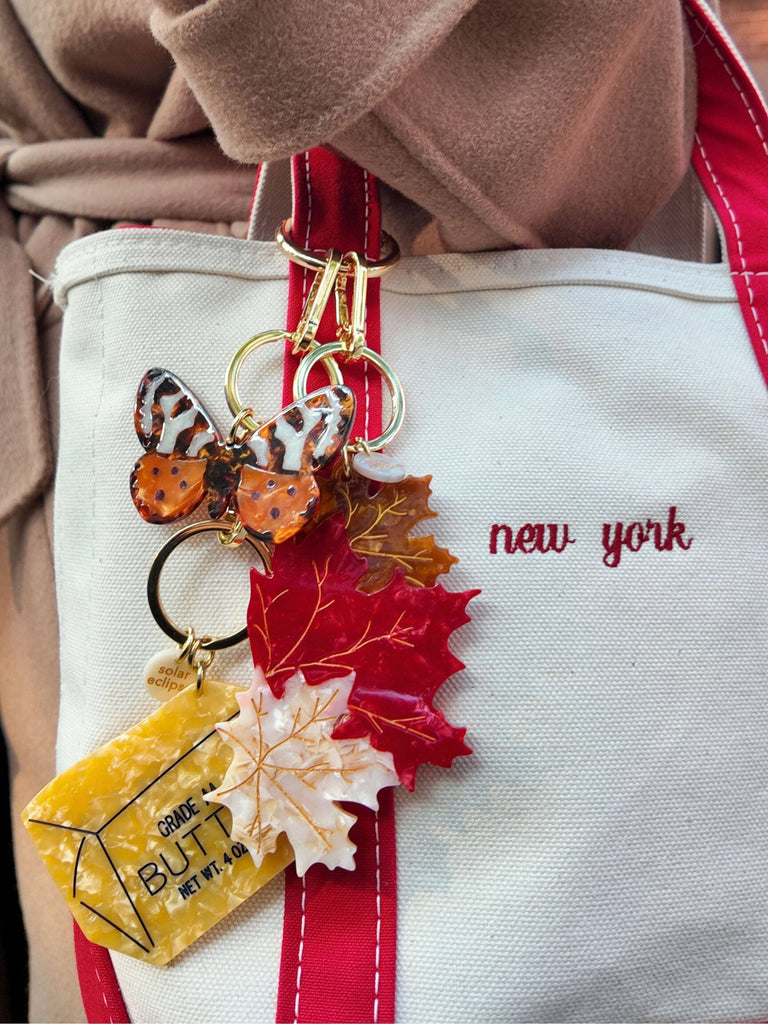 Hand-painted Butter Bag Charm + Keycharm | Eco-Friendly by Solar Eclipse