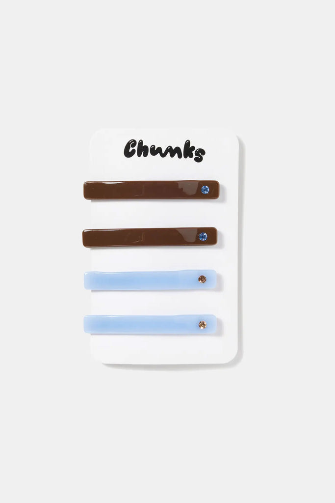 Slide Clips (Chocolate/Periwinkle) by The Yo Store