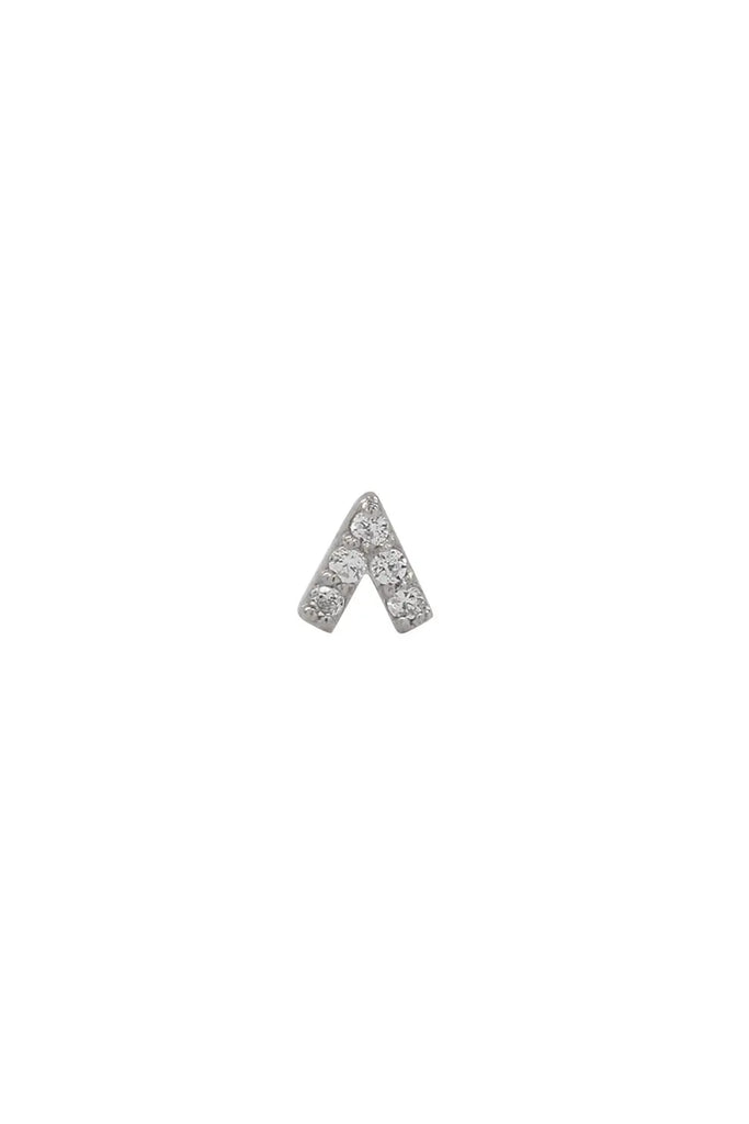 CZ Chevron Stud (Solid Gold) by Ofina Jewelry