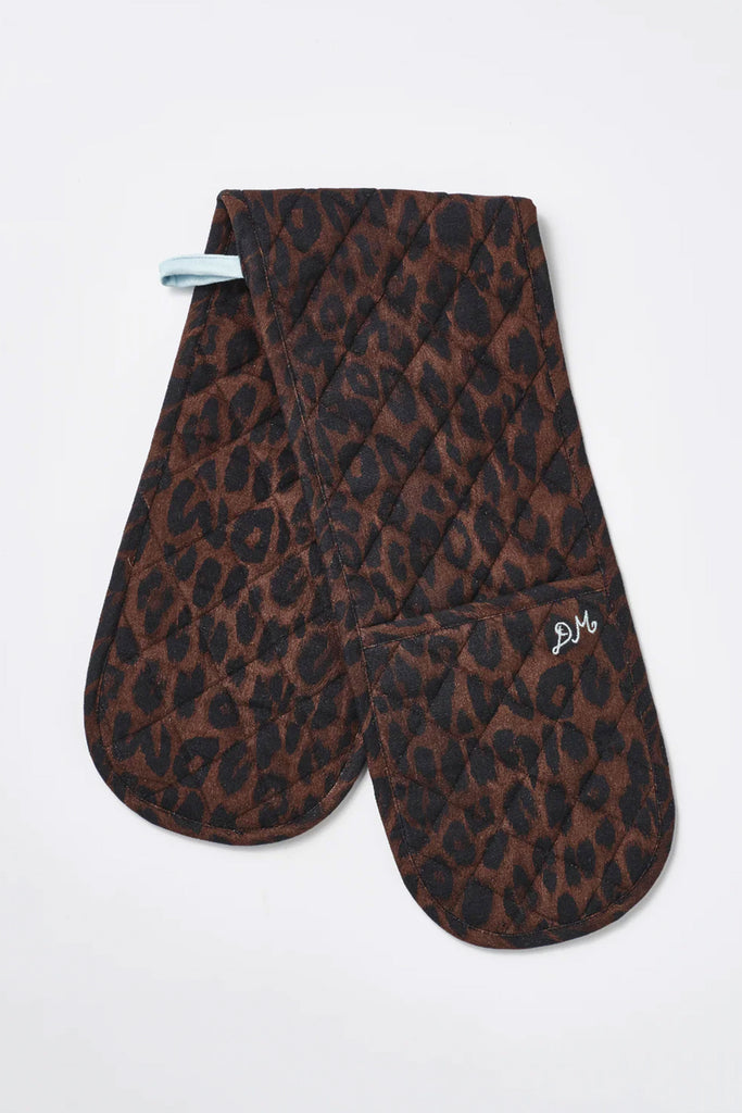 Double Oven Glove (Dark Leopard) by Damson Madder