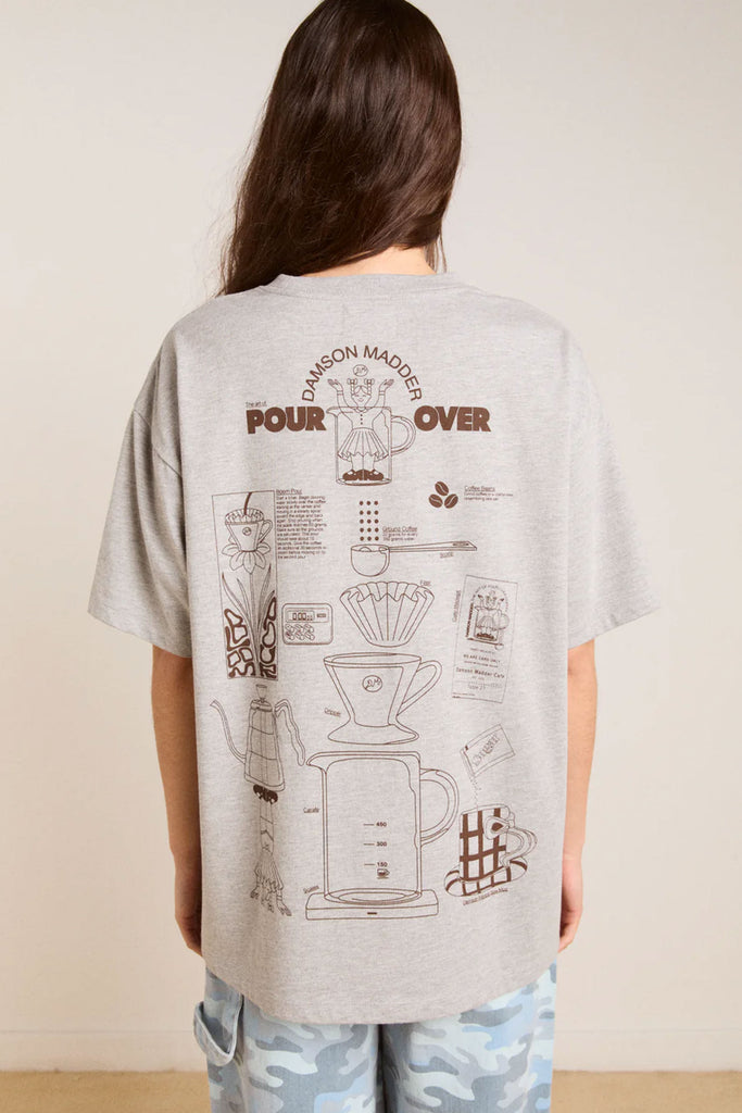 Pour Over Coffee Tee (Grey) by Damson Madder