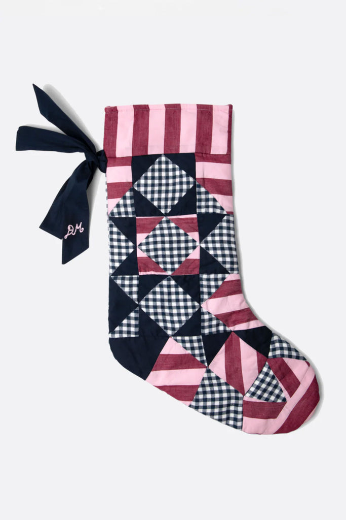 Xmas Stocking (Blue Patchwork) by Damson Madder