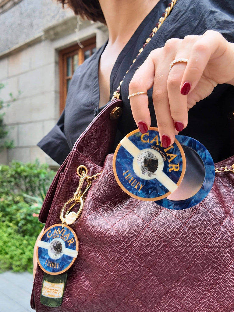 Hand-painted Caviar Compact Mirror by Solar Eclipse