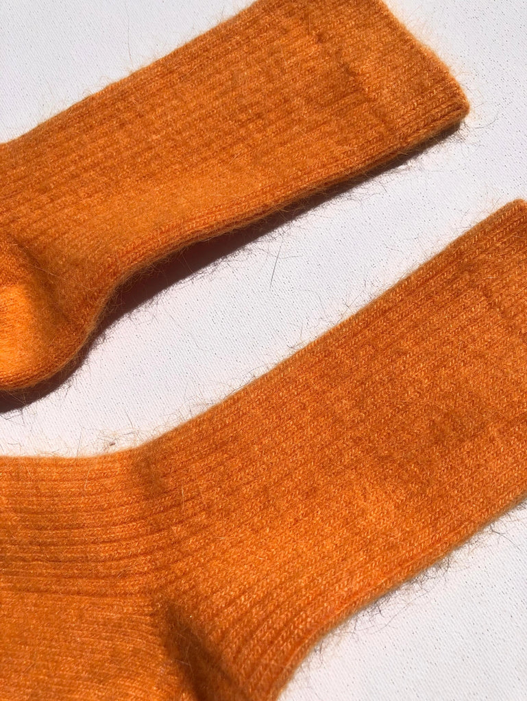 Angora Wool Socks (Orange Sapphire) by Billy Bamboo