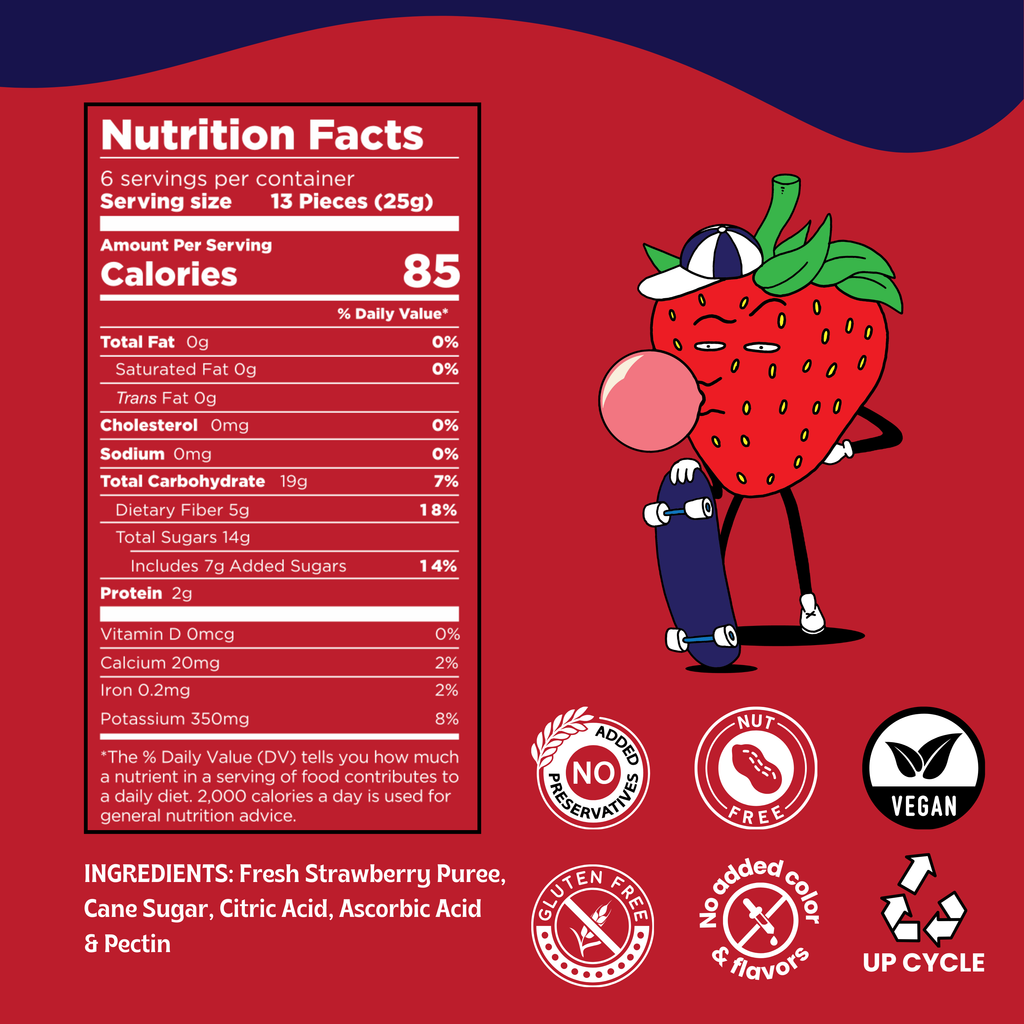Natural Fruit Snacks (Sassy Strawberry) by Pulpito Fruit Bites